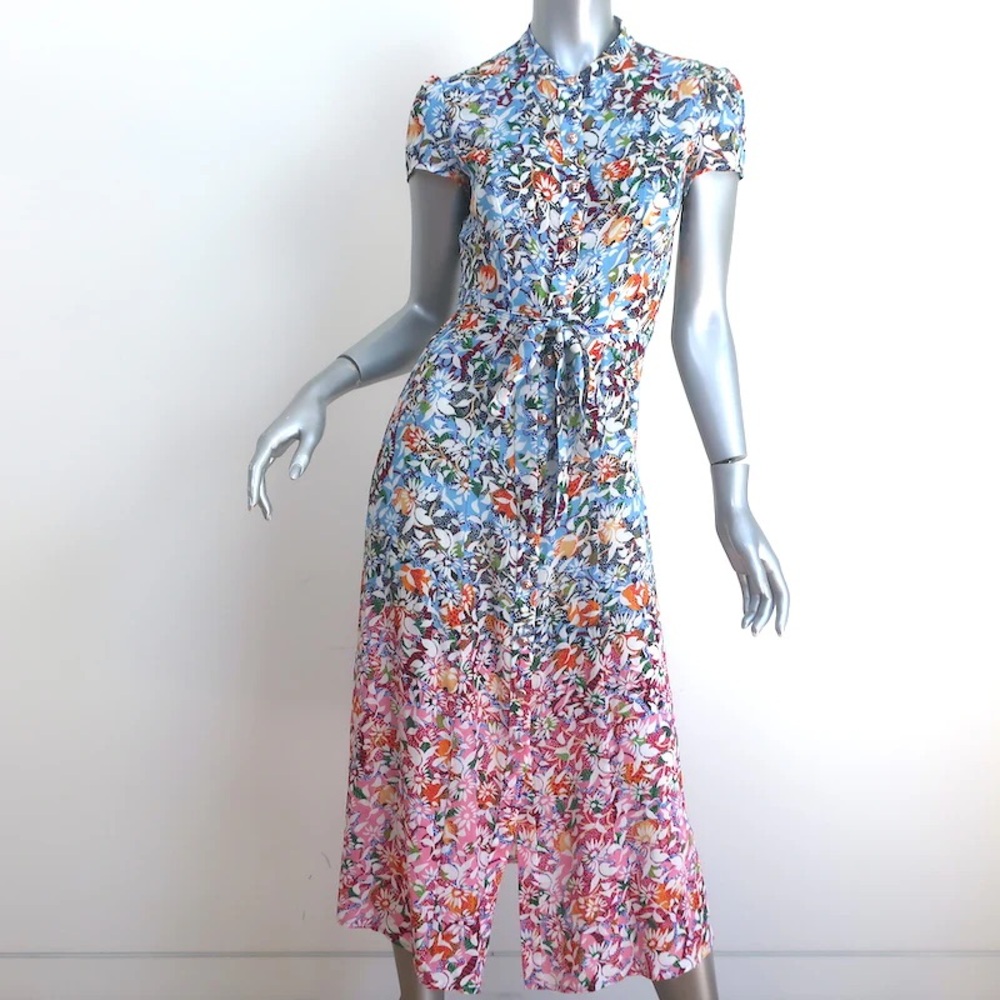 SALONI Button Down Shirt Dress Midi